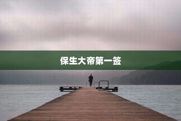 保生大帝第一签