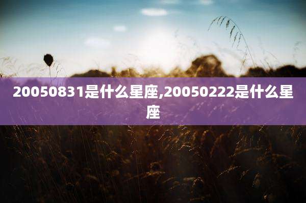 20050831是什么星座,20050222是什么星座