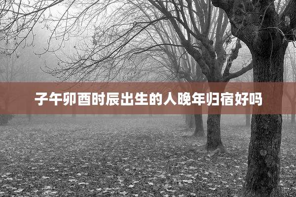子午卯酉时辰出生的人晚年归宿好吗