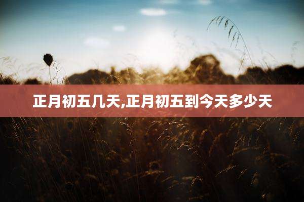 正月初五几天,正月初五到今天多少天