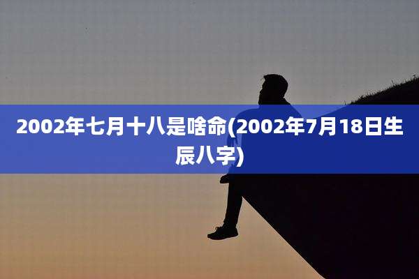 2002年七月十八是啥命(2002年7月18日生辰八字)