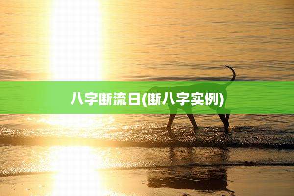八字断流日(断八字实例)