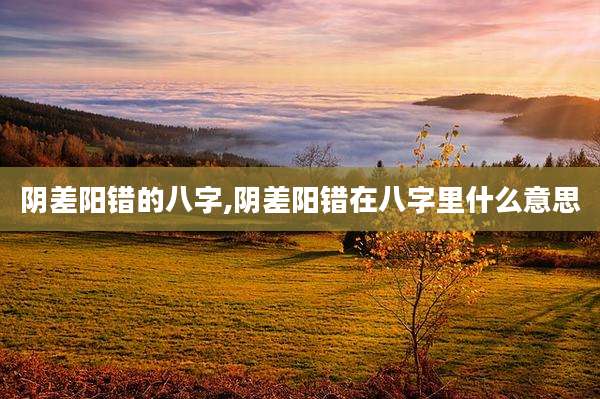 阴差阳错的八字,阴差阳错在八字里什么意思