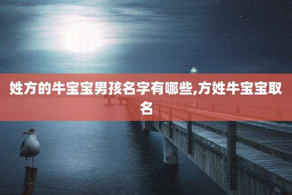 姓方的牛宝宝男孩名字有哪些,方姓牛宝宝取名