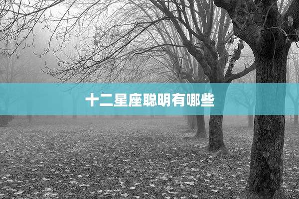 十二星座聪明有哪些