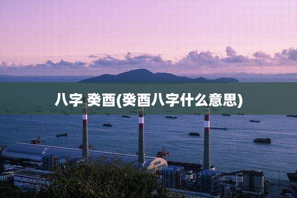 八字 癸酉(癸酉八字什么意思)