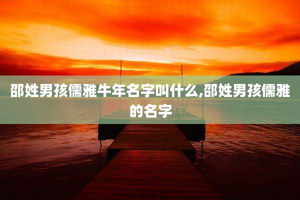 邵姓男孩儒雅牛年名字叫什么,邵姓男孩儒雅的名字