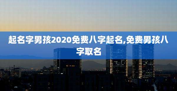 起名字男孩2020免费八字起名,免费男孩八字取名