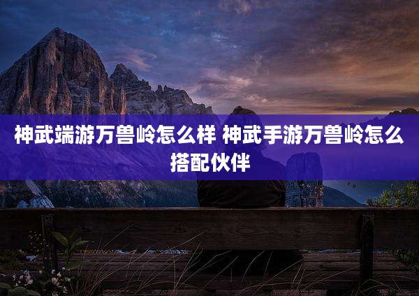 神武端游万兽岭怎么样 神武手游万兽岭怎么搭配伙伴