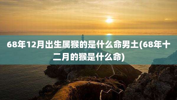 68年12月出生属猴的是什么命男土(68年十二月的猴是什么命)