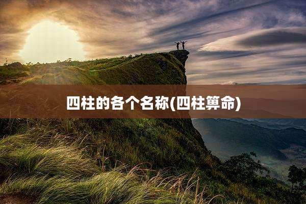 四柱的各个名称(四柱箅命)