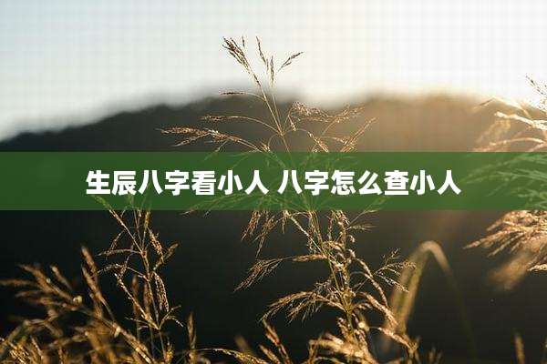 生辰八字看小人 八字怎么查小人