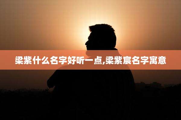 梁紫什么名字好听一点,梁紫宸名字寓意