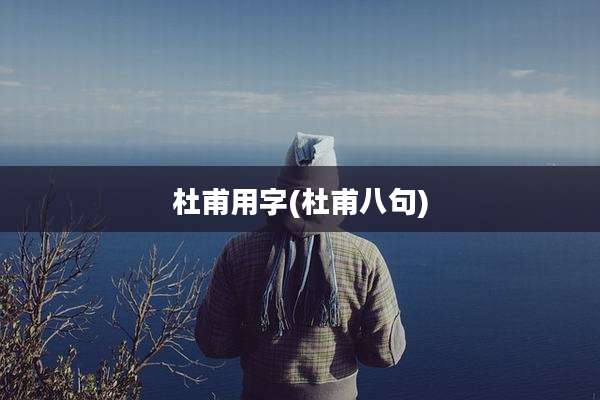 杜甫用字(杜甫八句)