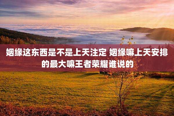 姻缘这东西是不是上天注定 姻缘嘛上天安排的最大嘛王者荣耀谁说的