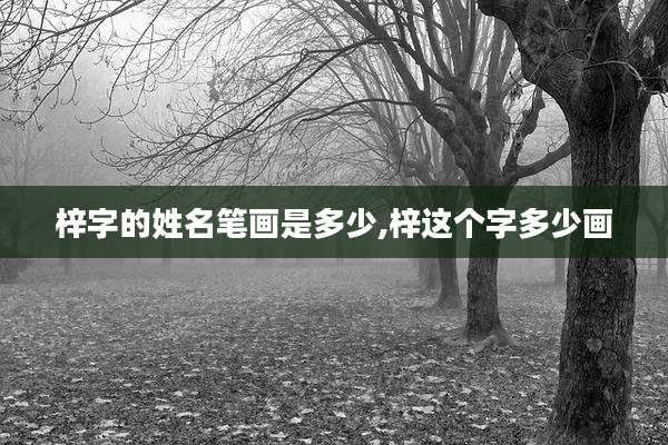 梓字的姓名笔画是多少,梓这个字多少画