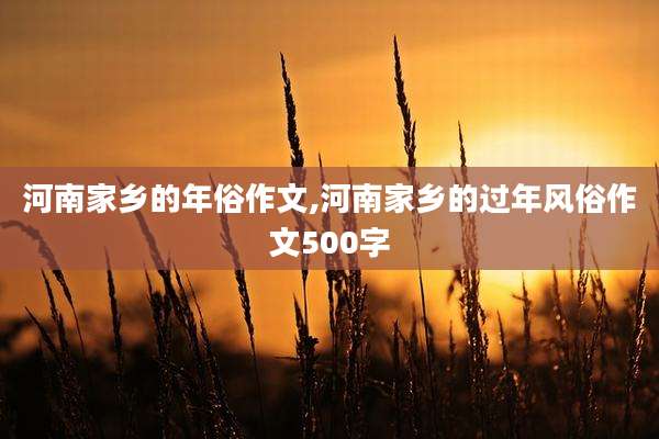 河南家乡的年俗作文,河南家乡的过年风俗作文500字