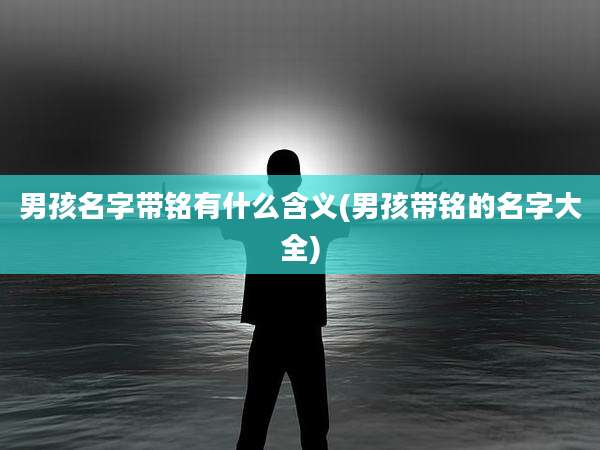 男孩名字带铭有什么含义(男孩带铭的名字大全)