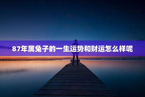 87年属兔子的一生运势和财运怎么样呢