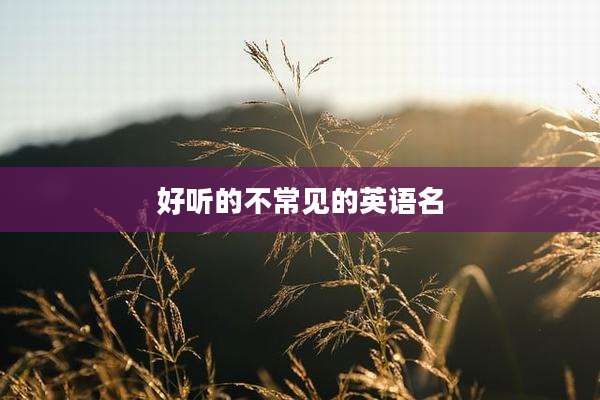 好听的不常见的英语名