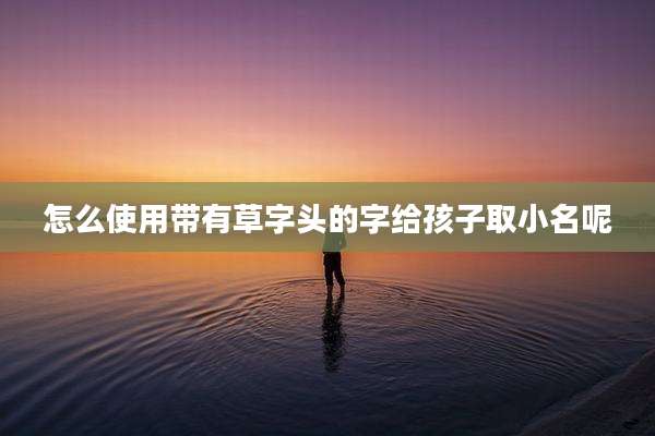 怎么使用带有草字头的字给孩子取小名呢