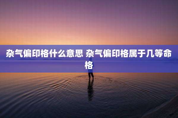 杂气偏印格什么意思 杂气偏印格属于几等命格