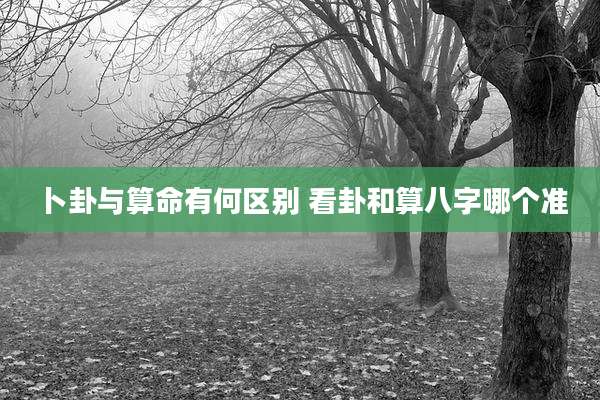 卜卦与算命有何区别 看卦和算八字哪个准