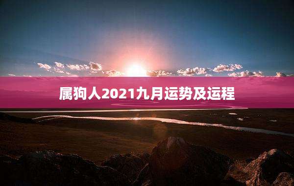属狗人2021九月运势及运程
