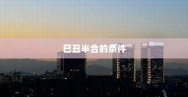 巳丑半合的条件