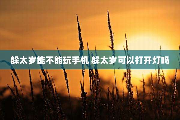 躲太岁能不能玩手机 躲太岁可以打开灯吗