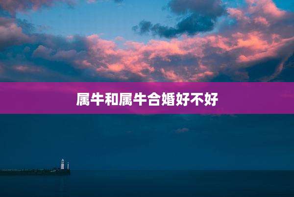 属牛和属牛合婚好不好