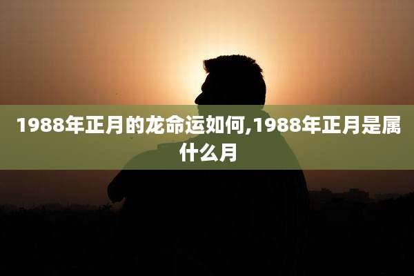 1988年正月的龙命运如何,1988年正月是属什么月