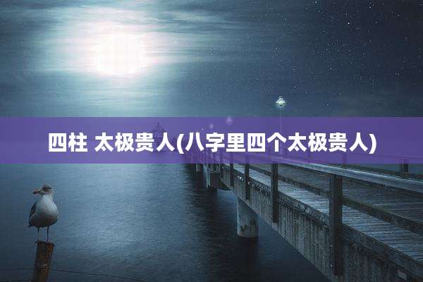 四柱 太极贵人(八字里四个太极贵人)