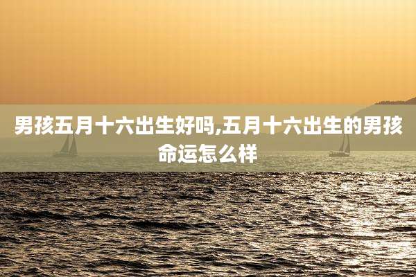 男孩五月十六出生好吗,五月十六出生的男孩命运怎么样