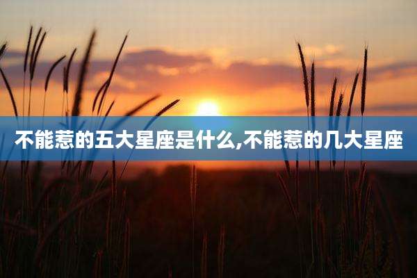 不能惹的五大星座是什么,不能惹的几大星座