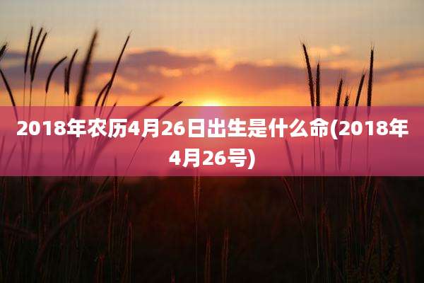 2018年农历4月26日出生是什么命(2018年4月26号)