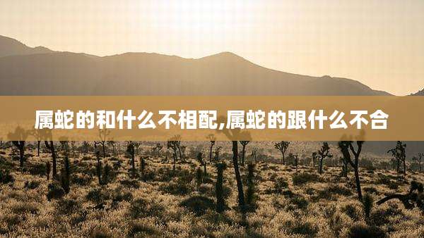属蛇的和什么不相配,属蛇的跟什么不合