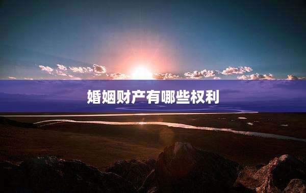 婚姻财产有哪些权利