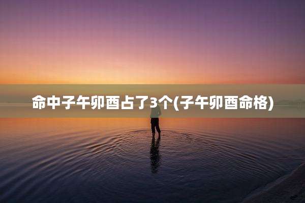 命中子午卯酉占了3个(子午卯酉命格)