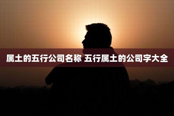 属土的五行公司名称 五行属土的公司字大全