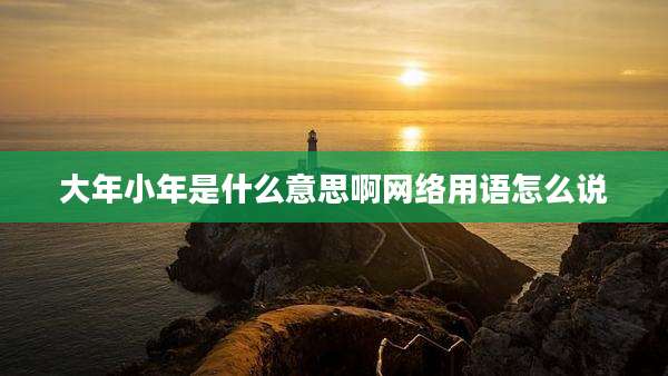 大年小年是什么意思啊网络用语怎么说