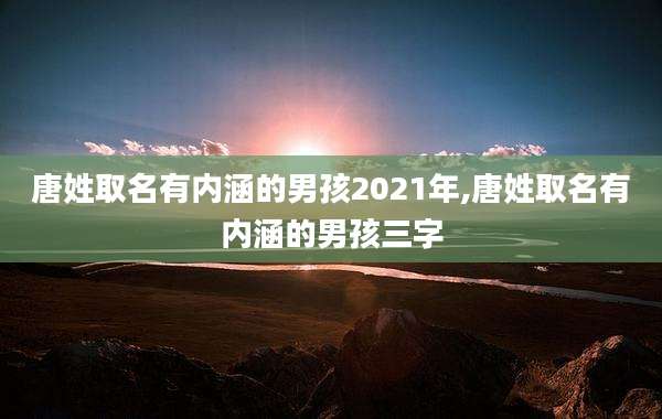 唐姓取名有内涵的男孩2021年,唐姓取名有内涵的男孩三字