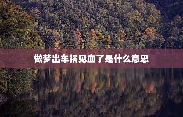 做梦出车祸见血了是什么意思