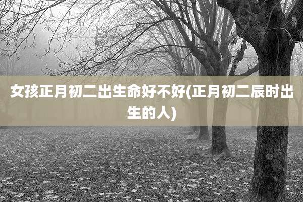 女孩正月初二出生命好不好(正月初二辰时出生的人)