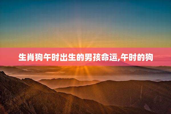 生肖狗午时出生的男孩命运,午时的狗