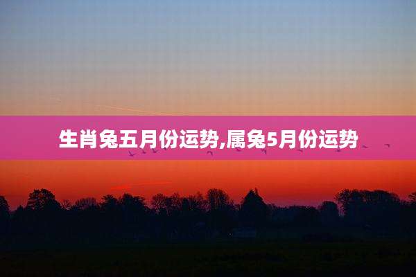 生肖兔五月份运势,属兔5月份运势