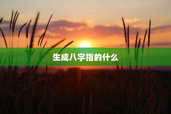 生成八字指的什么