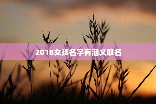 2018女孩名字有涵义取名