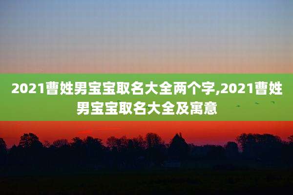 2021曹姓男宝宝取名大全两个字,2021曹姓男宝宝取名大全及寓意
