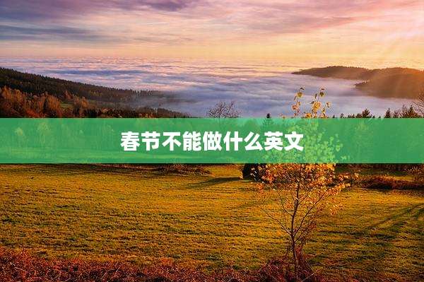 春节不能做什么英文